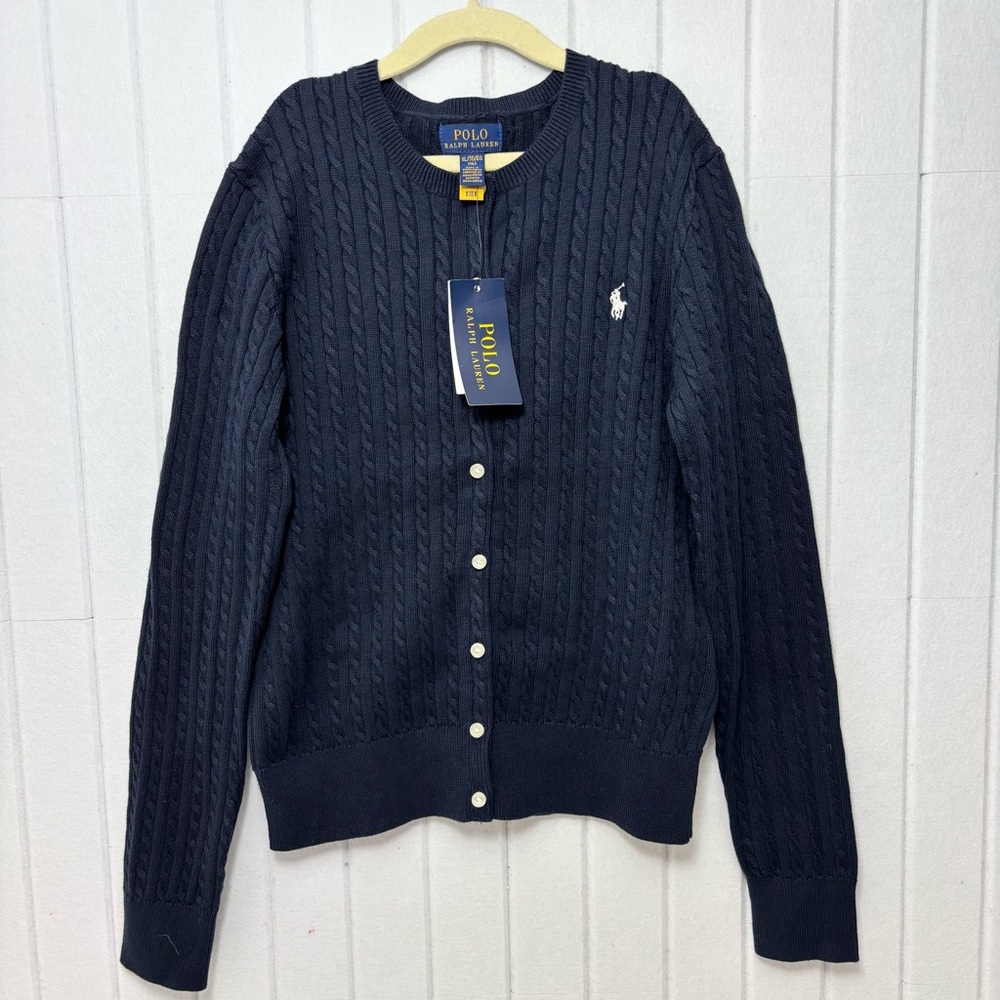 Ralph Lauren Dark Blue Kids Cable Knit Sweater